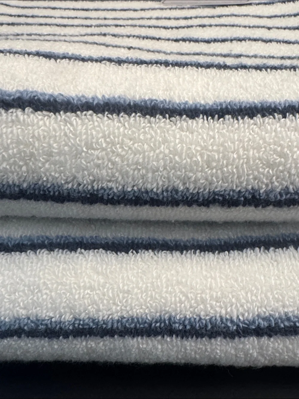 TRULY LOU Quick Dry Striped 8pc Zero Twist Cotton Bath Towel Set - Navy/White